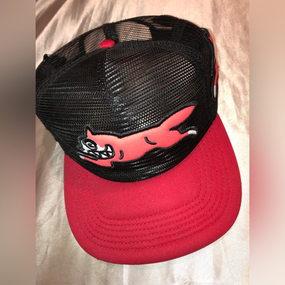 Ice Cream Running Dog Red & Black Mesh Truckers Hat